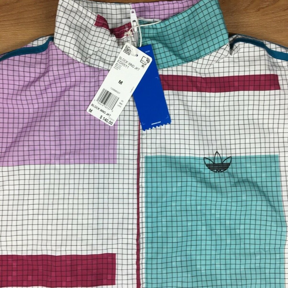 Adidas Mens Originals Retro Grid Block Wind Jacket - Picture 2 of 7
